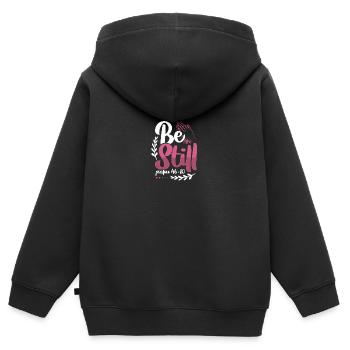Christentum sei still Psalm 46 10 Christliches Geschenk - Kinder Premium Organic Zip Hoodie - Schwarz - Hinten - AI Model Kid Male (0cm)