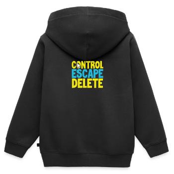 Anti-Belästigungskontrolle Flucht Anti Löschen Anti - Kinder Premium Organic Zip Hoodie - Schwarz - Hinten - AI Model Kid Male (0cm)