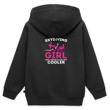 Fallschirmspringen Skydiving Girl Base Jumping - Kinder Premium Organic Zip Hoodie - Schwarz - Hinten - AI Model Kid Male (0cm)