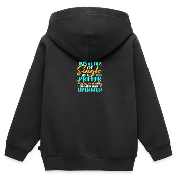 Anstelle von Single Independent Owned und - Kinder Premium Organic Zip Hoodie - Schwarz - Hinten - AI Model Kid Male (0cm)