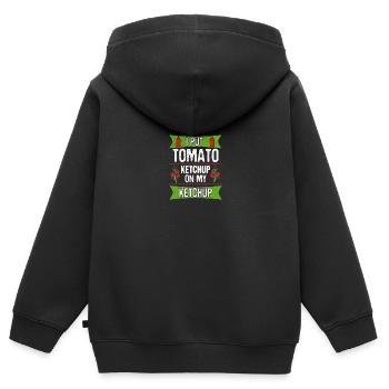 Ketchup Lover Geschenk Tomatenketchup auf Ketchup setzen - Kinder Premium Organic Zip Hoodie - Schwarz - Hinten - AI Model Kid Male (0cm)