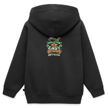 Die Bildung von Verschmutzung ist einfach zu lösen Auswirkungen ist - Kinder Premium Organic Zip Hoodie - Schwarz - Hinten - AI Model Kid Male (0cm)