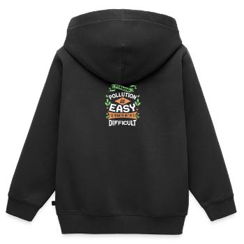 Die Bildung von Verschmutzung ist einfach zu lösen Auswirkungen ist - Kinder Premium Organic Zip Hoodie - Schwarz - Hinten - AI Model Kid Male (0cm)