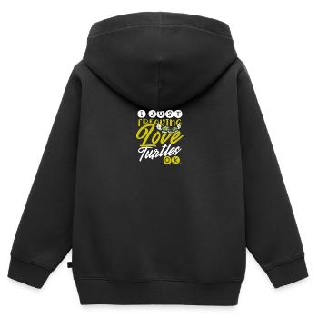 Turtle Lover Geschenk Just Freaking Love Turtles - Kinder Premium Organic Zip Hoodie - Schwarz - Hinten - AI Model Kid Male (0cm)