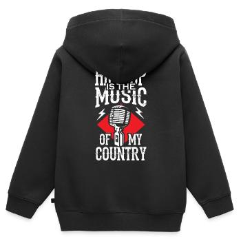 Hip Hop is the Music of my Country - Kinder Premium Organic Zip Hoodie - Schwarz - Hinten - AI Model Kid Male (0cm)