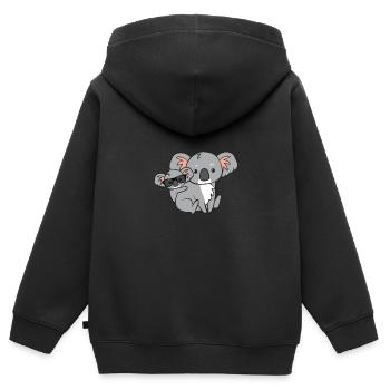Koala mit Baby und Brille - Kinder Premium Organic Zip Hoodie - Schwarz - Hinten - AI Model Kid Male (0cm)