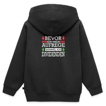 Aktien Börse Dividenden - Kinder Premium Organic Zip Hoodie - Schwarz - Hinten - AI Model Kid Male (0cm)