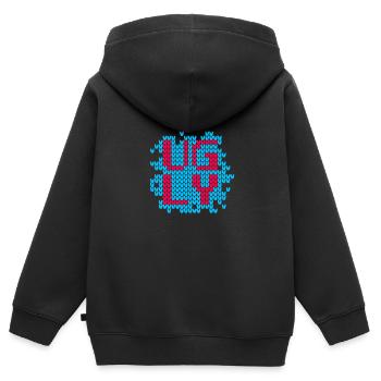 Strickmuster ugly christmas Stricken Kult Xmas - Kinder Premium Organic Zip Hoodie - Schwarz - Hinten - AI Model Kid Male (0cm)