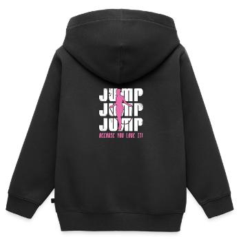 Jump Because You Love It Rope Jumping Rope Skippin - Kinder Premium Organic Zip Hoodie - Schwarz - Hinten - AI Model Kid Male (0cm)
