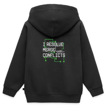 I Resolve Merge Conflicts Coder Software Developer - Kinder Premium Organic Zip Hoodie - Schwarz - Hinten - AI Model Kid Male (0cm)