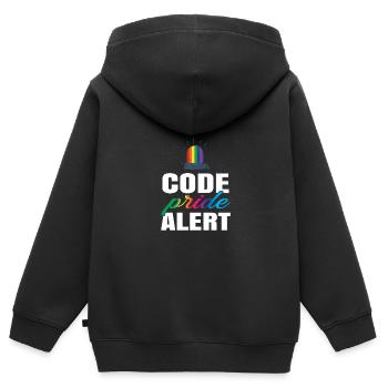 Code Pride Alert Bisexual Lesbian Love Asexual Tra - Kinder Premium Organic Zip Hoodie - Schwarz - Hinten - AI Model Kid Male (0cm)