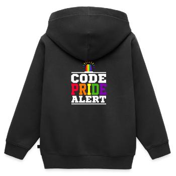 Code Pride Alert Bisexual Lesbian Love Asexual Tra - Kinder Premium Organic Zip Hoodie - Schwarz - Hinten - AI Model Kid Male (0cm)