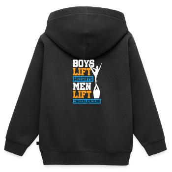 Boys Lift Weights Men Lift Cheerleaders Gymnast Ch - Kinder Premium Organic Zip Hoodie - Schwarz - Hinten - AI Model Kid Male (0cm)