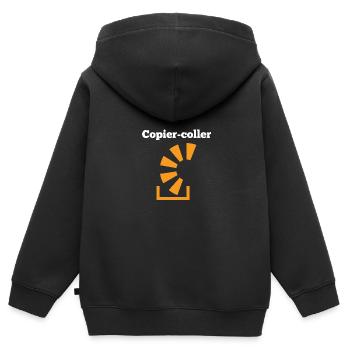 Copier Coller Programmer Software Developer Nerd G - Kinder Premium Organic Zip Hoodie - Schwarz - Hinten - AI Model Kid Male (0cm)