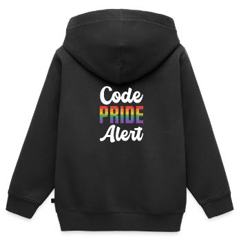 Code Pride Alert Bisexual Lesbian Love Asexual Tra - Kinder Premium Organic Zip Hoodie - Schwarz - Hinten - AI Model Kid Male (0cm)