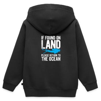 If Found On Land Please Return To The Ocean Scuba - Kinder Premium Organic Zip Hoodie - Schwarz - Hinten - AI Model Kid Male (0cm)