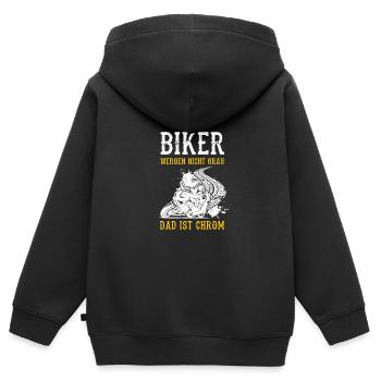 Biker Werden Nicht Grau Das Ist Chrom Motorradfahr - Kinder Premium Organic Zip Hoodie - Schwarz - Hinten - AI Model Kid Male (0cm)