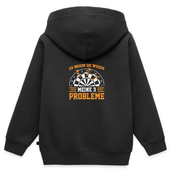 Da Waren Sie Wieder Meine Drei Probleme Dartboard - Kinder Premium Organic Zip Hoodie - Schwarz - Hinten - AI Model Kid Male (0cm)