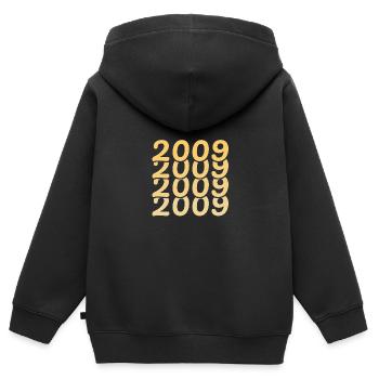 Geburtsjahr 2009 - Kinder Premium Organic Zip Hoodie - Schwarz - Hinten - AI Model Kid Male (0cm)