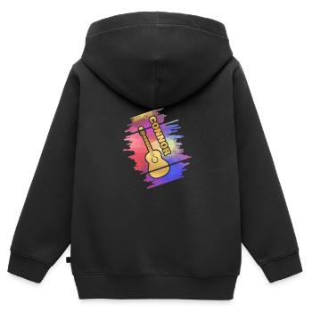 Guitar Connor - Kids Premium Organic Zip-up Hoodie - black - Back - AI Model Kid Male (0cm)