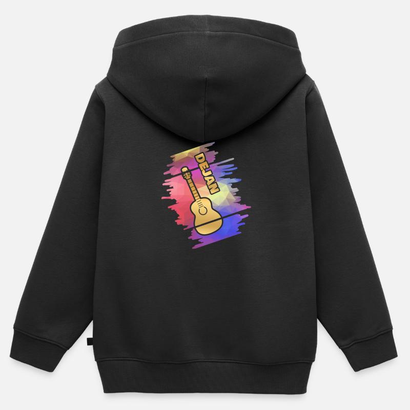 Dejan - Sweat Premium à capuche zippé enfant bio - noir