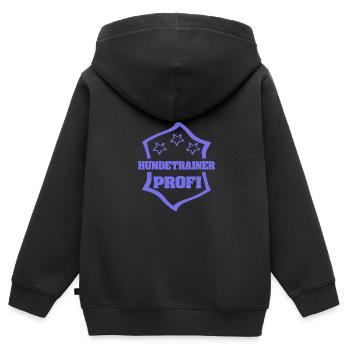 Profession Dresseur de chiens - Sweat Premium à capuche zippé enfant bio - noir - Dos - AI Model Kid Male (0cm)