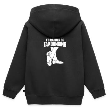 I'd Rather Be Funny Tap Dancing Tap Dancer Tap - Kinder Premium Organic Zip Hoodie - Schwarz - Hinten - AI Model Kid Male (0cm)