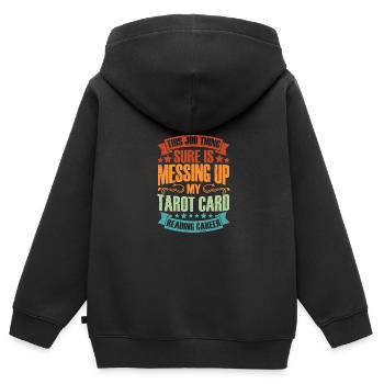 This Job Thing Sure Is Messing Up Vintage Tarot - Kinder Premium Organic Zip Hoodie - Schwarz - Hinten - AI Model Kid Male (0cm)