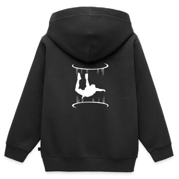 Cool Freefall Freefly Wind Tunnel Bodyflying - Kinder Premium Organic Zip Hoodie - Schwarz - Hinten - AI Model Kid Male (0cm)