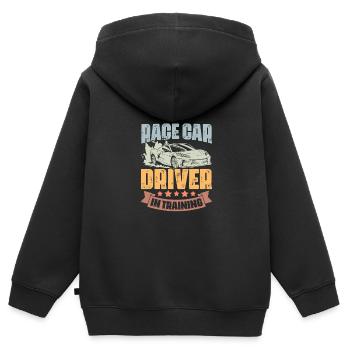 Race Car Driver In Training Retro Car Race - Kinder Premium Organic Zip Hoodie - Schwarz - Hinten - AI Model Kid Male (0cm)