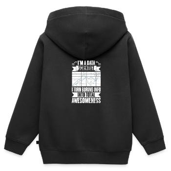Un data scientist drôle transforme des informations ennuyeuses en informations totales - Sweat Premium à capuche zippé enfant bio - noir - Dos - AI Model Kid Male (0cm)