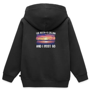 Océan Abnoe Plongée Océan Requin - Sweat Premium à capuche zippé enfant bio - noir - Dos - AI Model Kid Male (0cm)