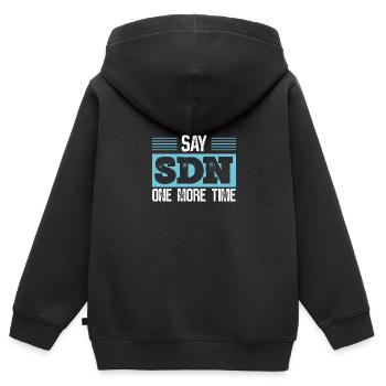 Network Engineer Computer Nerd Geek Engineering - Kids Premium Organic Zip-up Hoodie - black - Back - AI Model Kid Male (0cm)