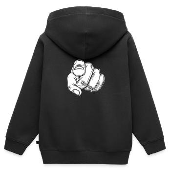 Zeigefinger mit Vector Hand - Kinder Premium Organic Zip Hoodie - Schwarz - Hinten - AI Model Kid Male (0cm)