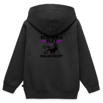 Roller Derby Mädchen - Kinder Premium Organic Zip Hoodie - Schwarz - Hinten - AI Model Kid Male (0cm)