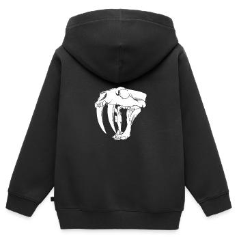 Tigre à dents de sabre - Sweat Premium à capuche zippé enfant bio - noir - Dos - AI Model Kid Male (0cm)