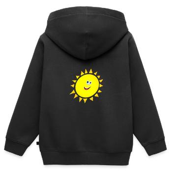 happy sonne mit gesicht - Kinder Premium Organic Zip Hoodie - Schwarz - Hinten - AI Model Kid Male (0cm)