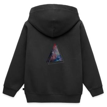 triangle space - Kids Premium Organic Zip-up Hoodie - black - Back - AI Model Kid Male (0cm)