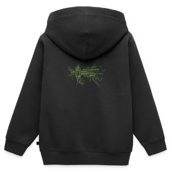 Leiter - Kinder Premium Organic Zip Hoodie - Schwarz - Hinten - AI Model Kid Male (0cm)