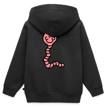 Wurm - Kinder Premium Organic Zip Hoodie - Schwarz - Hinten - AI Model Kid Male (0cm)