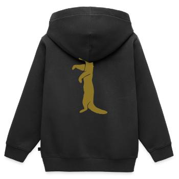 Wiesel - Kinder Premium Organic Zip Hoodie - Schwarz - Hinten - AI Model Kid Male (0cm)