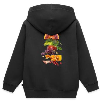 Obst & Gemüse - Kinder Premium Organic Zip Hoodie - Schwarz - Hinten - AI Model Kid Male (0cm)