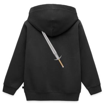 Escrime épée fleurette parade samurai25 - Sweat Premium à capuche zippé enfant bio - noir - Dos - AI Model Kid Male (0cm)