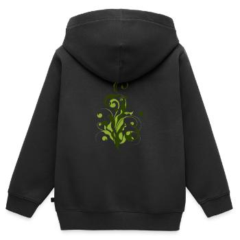 Abstrakte Pflanze - Blume - Flora - Sweat Premium à capuche zippé enfant bio - noir - Dos - AI Model Kid Male (0cm)