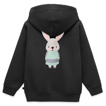 Cuillère à lièvre - Sweat Premium à capuche zippé enfant bio - noir - Dos - AI Model Kid Male (0cm)