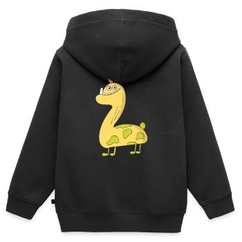 Monstres - Sweat Premium à capuche zippé enfant bio - noir - Dos - AI Model Kid Male (0cm)