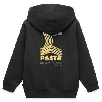 Pasta - Kinder Premium Organic Zip Hoodie - Schwarz - Hinten - AI Model Kid Male (0cm)