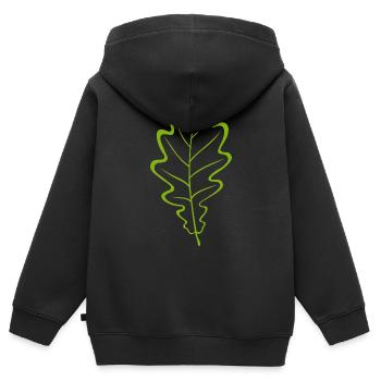 Eiche 2 - Kinder Premium Organic Zip Hoodie - Schwarz - Hinten - AI Model Kid Male (0cm)