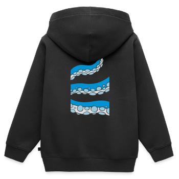 Tentacule de calmar - Sweat Premium à capuche zippé enfant bio - noir - Dos - AI Model Kid Male (0cm)
