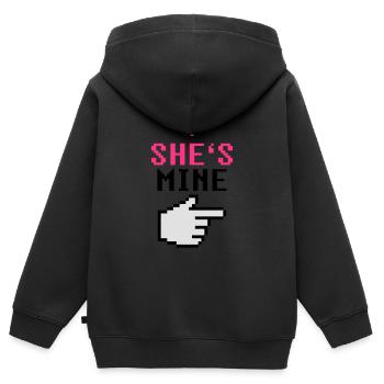 She's Mine 8-Bit - Sweat Premium à capuche zippé enfant bio - noir - Dos - AI Model Kid Male (0cm)